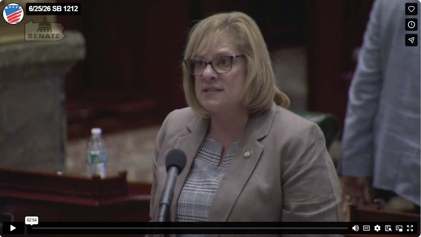 Senator Pennycuick gives remarks on her Rape Kit Testing legislation