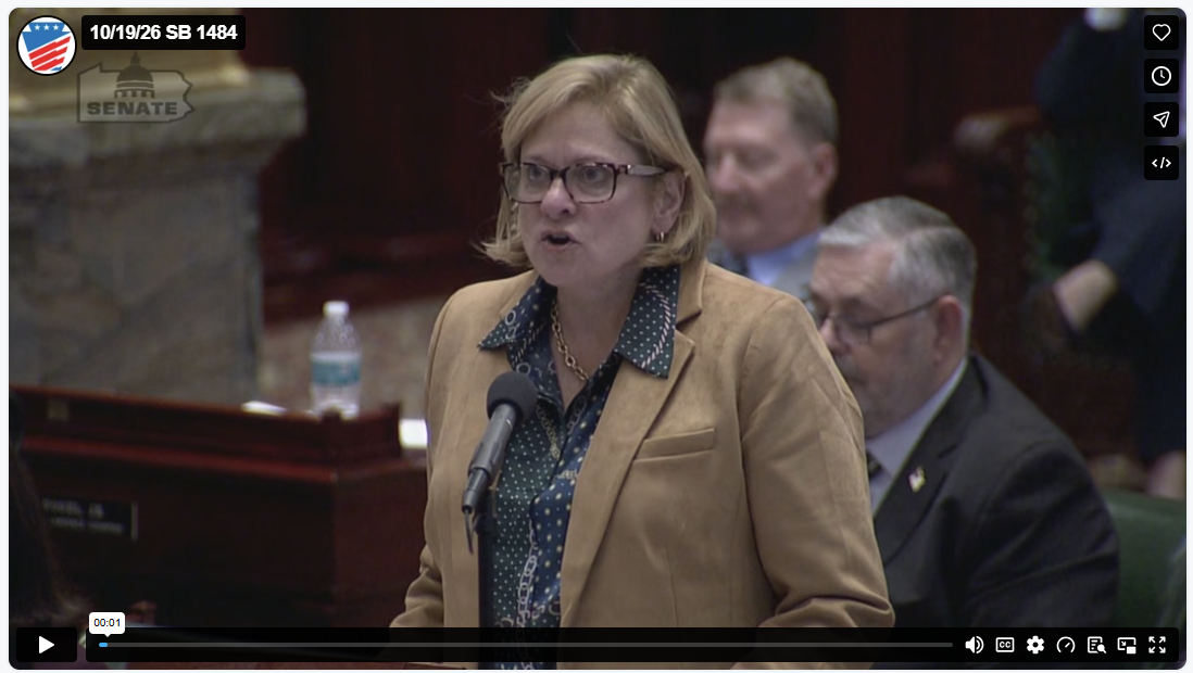 Sen. Pennycuick giving remarks: video