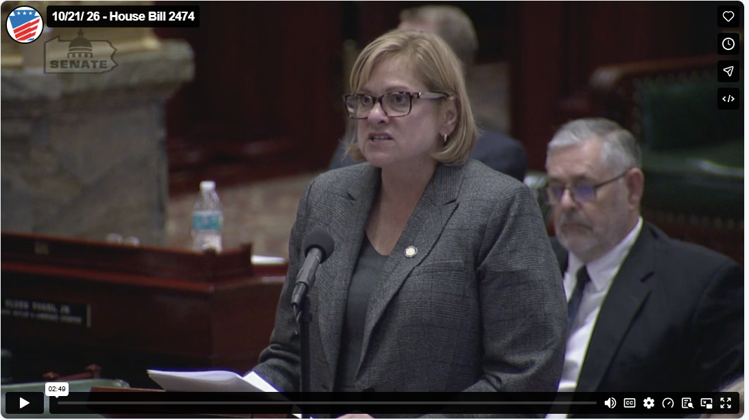 Sen. Pennycuick remarks: video